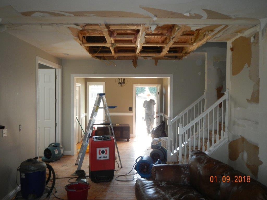 Image of damage in a recent claim